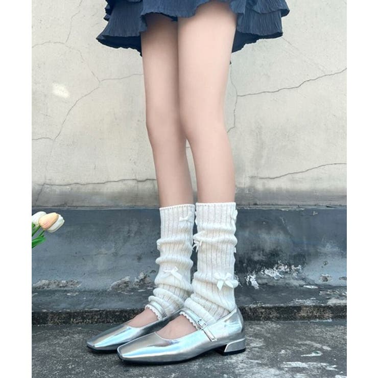 HIDOLATRAL THEODOL リボンニーハイレッグウォーマー ホワイト fit=scale-down,w=1200