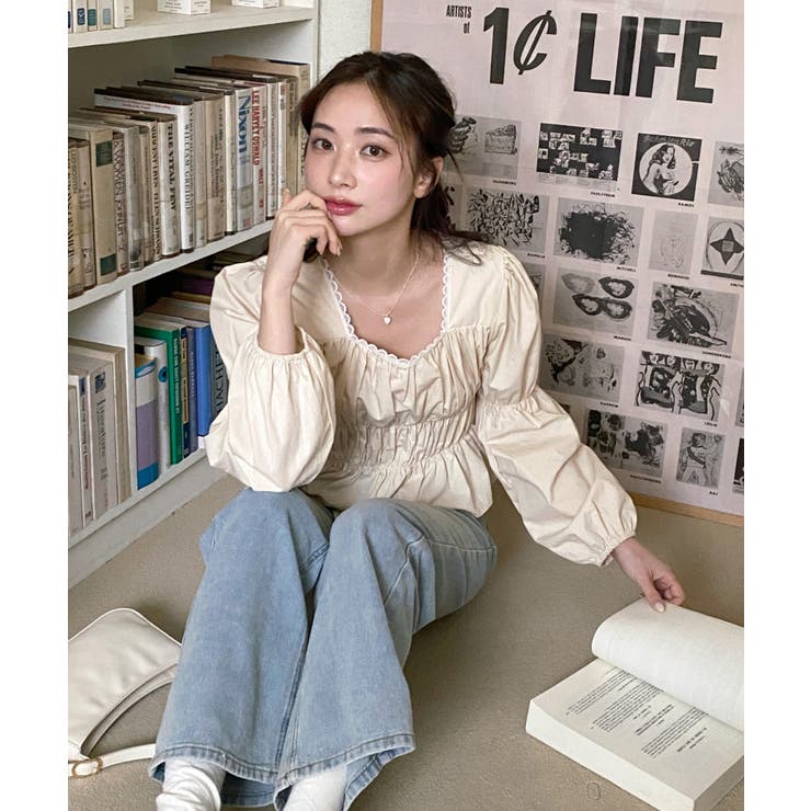 24SS Arts & Science シャーリングブラウス