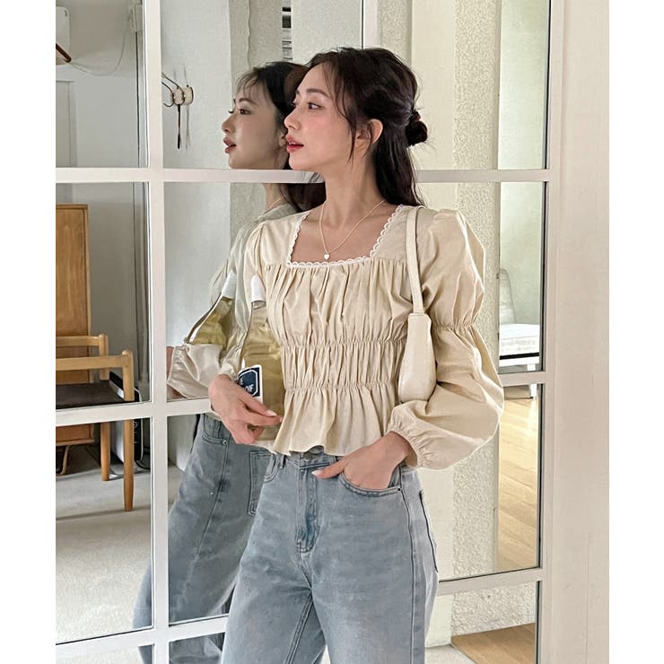 24SS Arts & Science シャーリングブラウス
