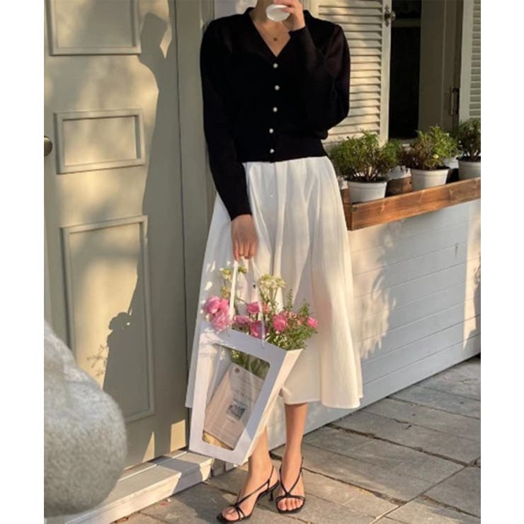 パールボタンVネックパフカーディガン | by muni:r | 詳細画像18 