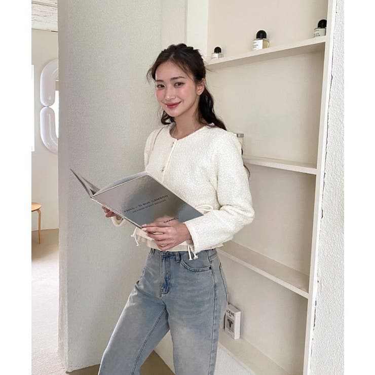 ノーカラーポケットリボンジャケット | by muni:r | 詳細画像15 