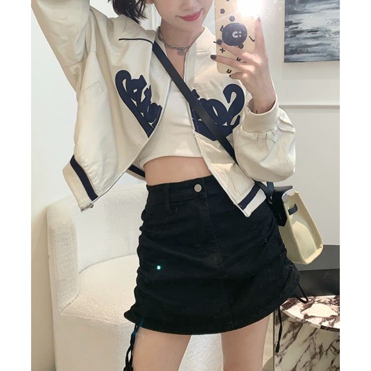 レタリングカジュアルスタジアムジャンパー | by muni:r | 詳細画像12