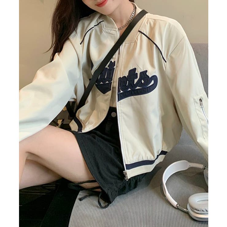 レタリングカジュアルスタジアムジャンパー | by muni:r | 詳細画像15