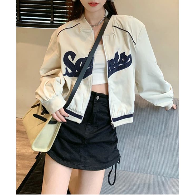 レタリングカジュアルスタジアムジャンパー | by muni:r | 詳細画像2