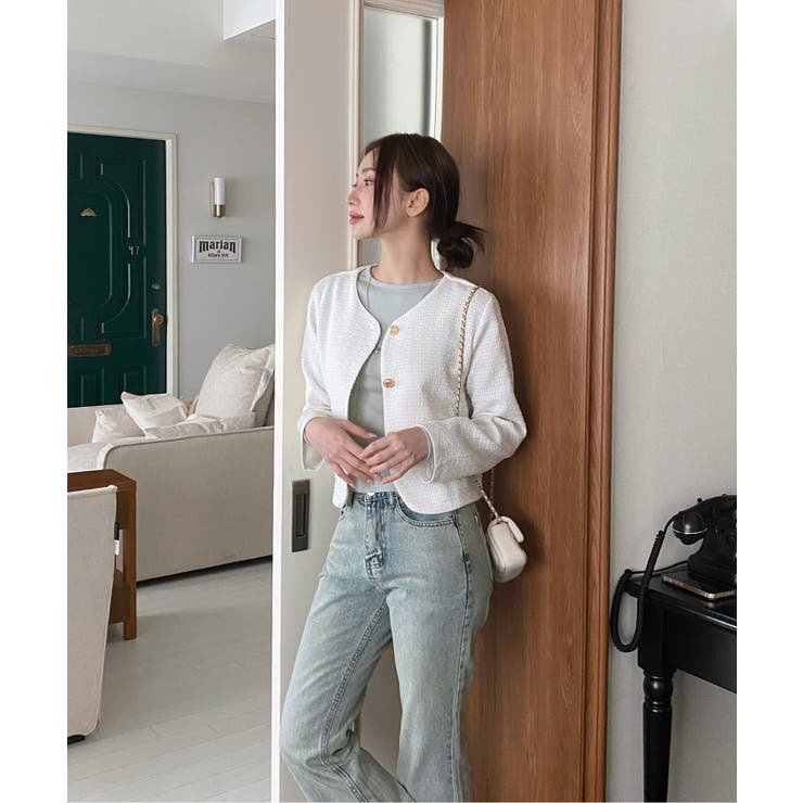 スリムウォッシングロングブーツカットデニム | by muni:r | 詳細画像33 