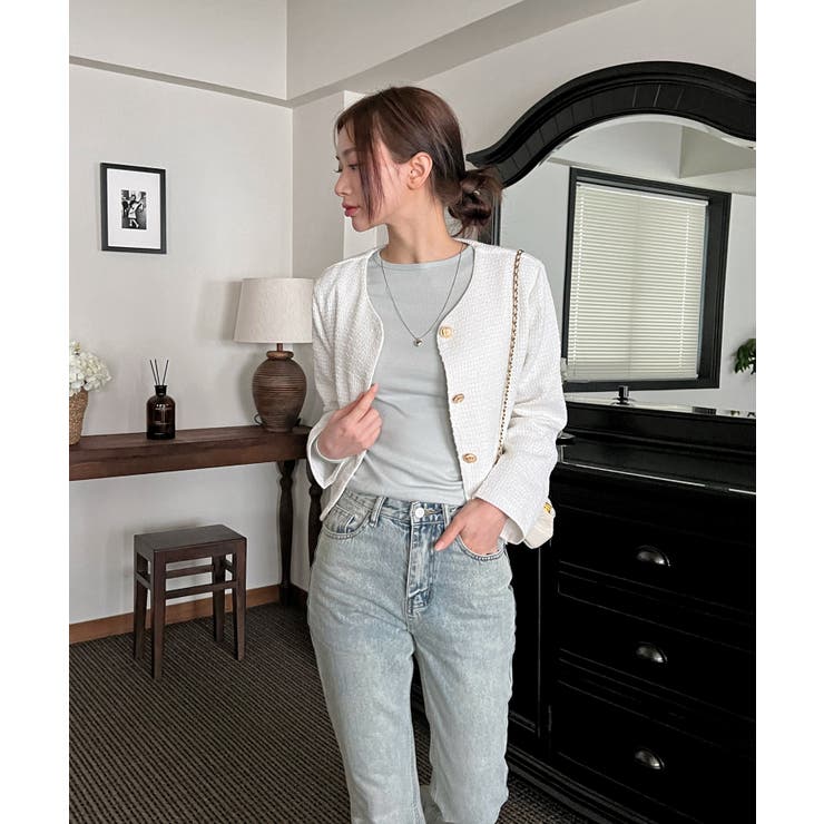 スリムウォッシングロングブーツカットデニム | by muni:r | 詳細画像37 