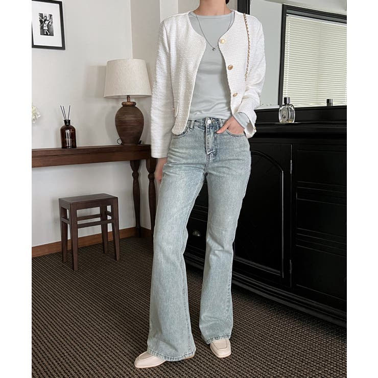 スリムウォッシングロングブーツカットデニム | by muni:r | 詳細画像39 