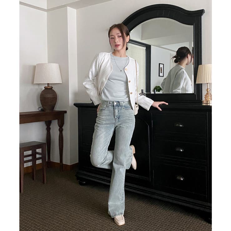 スリムウォッシングロングブーツカットデニム | by muni:r | 詳細画像42 