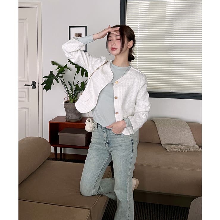 スリムウォッシングロングブーツカットデニム | by muni:r | 詳細画像46 