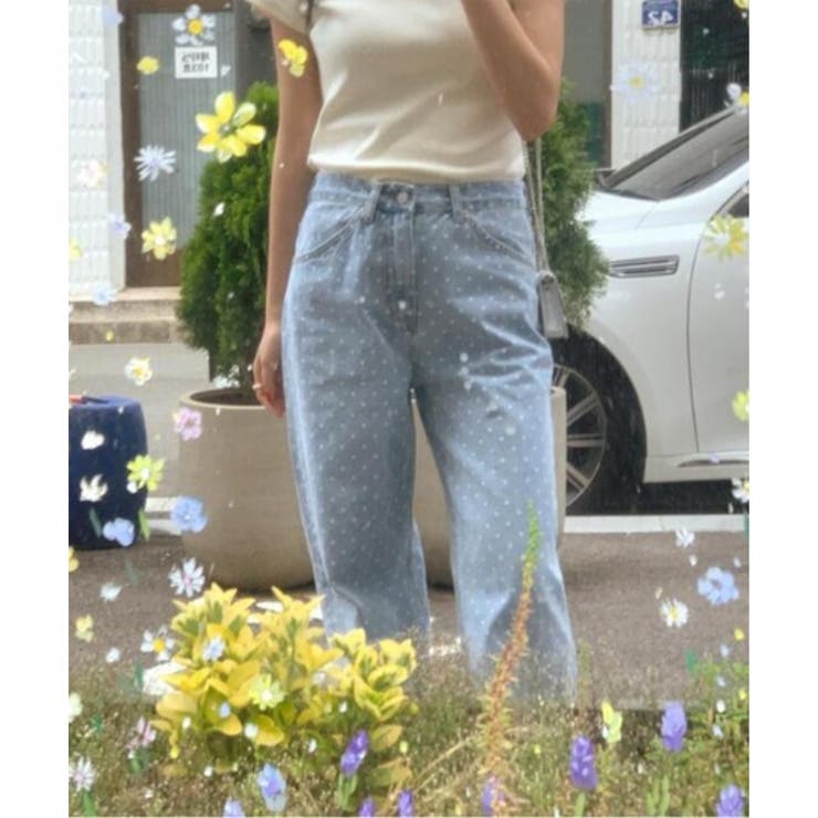ドットセミブーツカットワイドパンツ[品番：FROW0001332]｜by