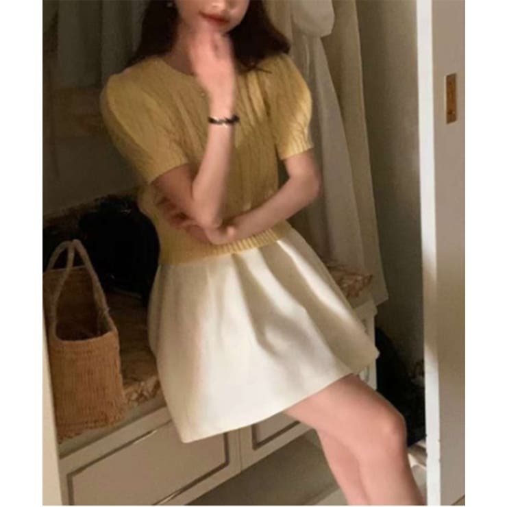 ピュアケーブル半袖パフニット | by muni:r | 詳細画像12 