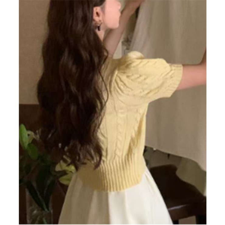 ピュアケーブル半袖パフニット | by muni:r | 詳細画像13 