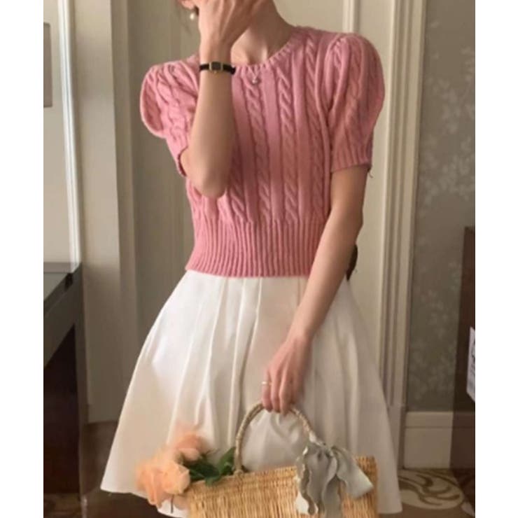 ピュアケーブル半袖パフニット | by muni:r | 詳細画像14 