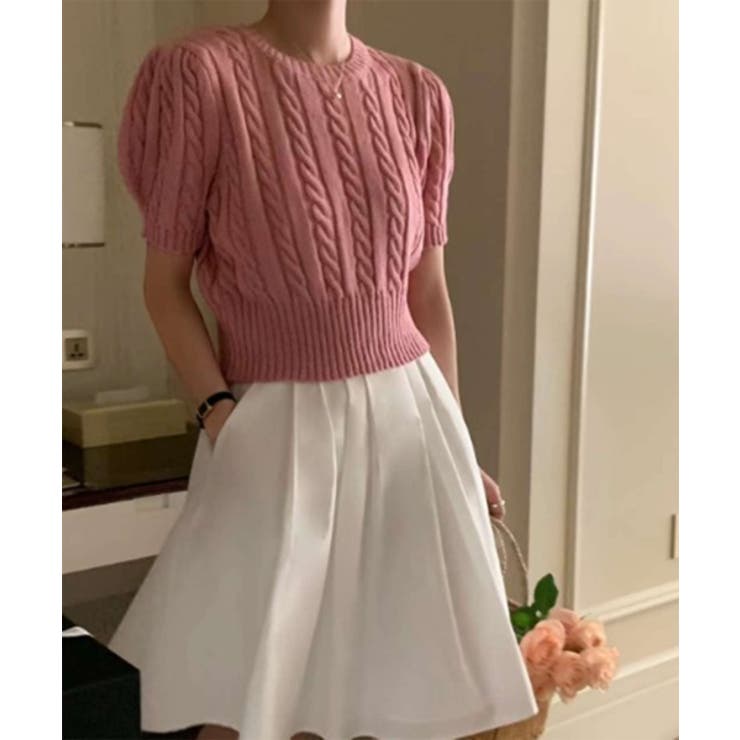 ピュアケーブル半袖パフニット | by muni:r | 詳細画像17 