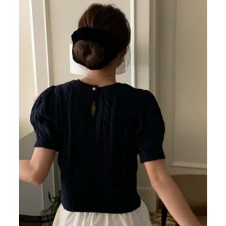 ピュアケーブル半袖パフニット | by muni:r | 詳細画像3 