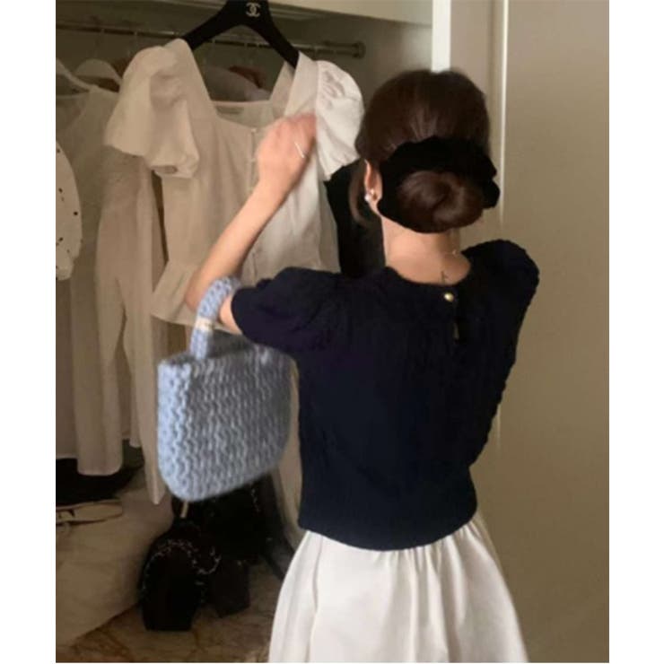 ピュアケーブル半袖パフニット | by muni:r | 詳細画像4 