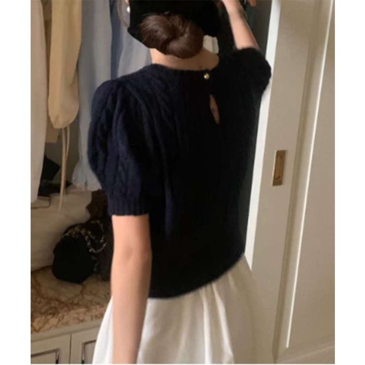 ピュアケーブル半袖パフニット | by muni:r | 詳細画像7 