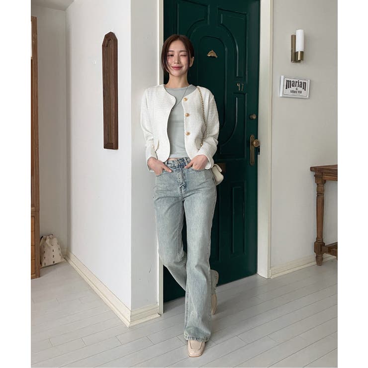 ゴールドボタンラウンドツイードジャケット | by muni:r | 詳細画像9 