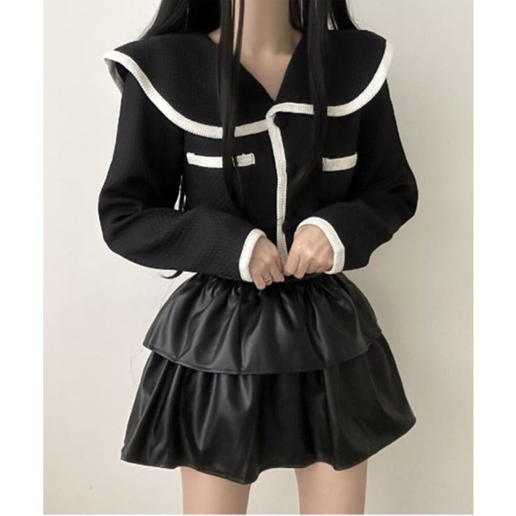 セーラーバイカラークロップドジャケット[品番：FROW0001314