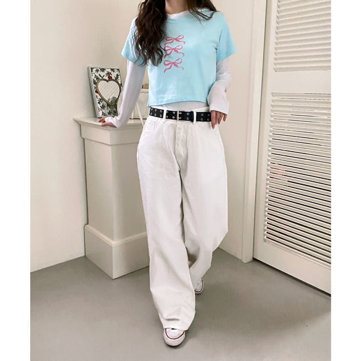 バックポイントワイドデニムパンツ | by muni:r | 詳細画像2 