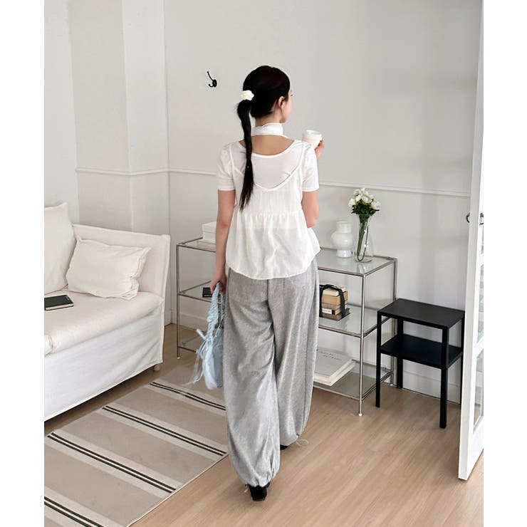 ピンタックバルーンワイドスウェットパンツ[品番：FROW0001368