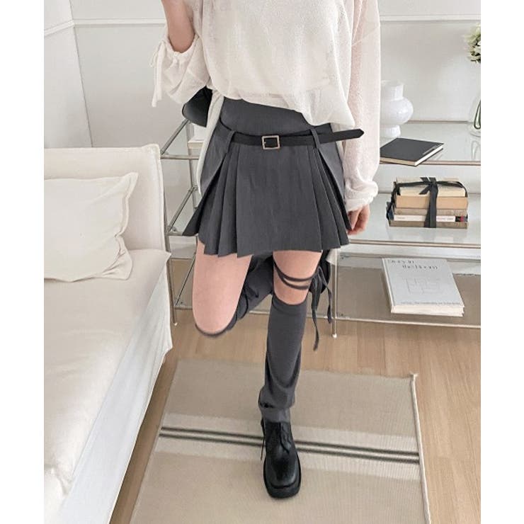 サイドプリーツベルトセットスカート | by muni:r | 詳細画像25 