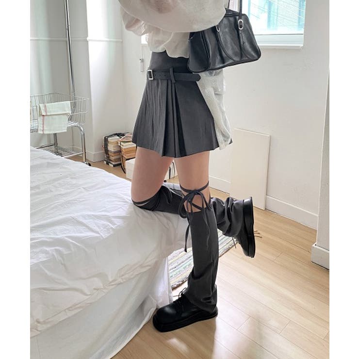 サイドプリーツベルトセットスカート | by muni:r | 詳細画像36 