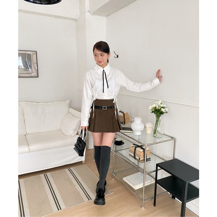 サイドプリーツベルトセットスカート | by muni:r | 詳細画像42 