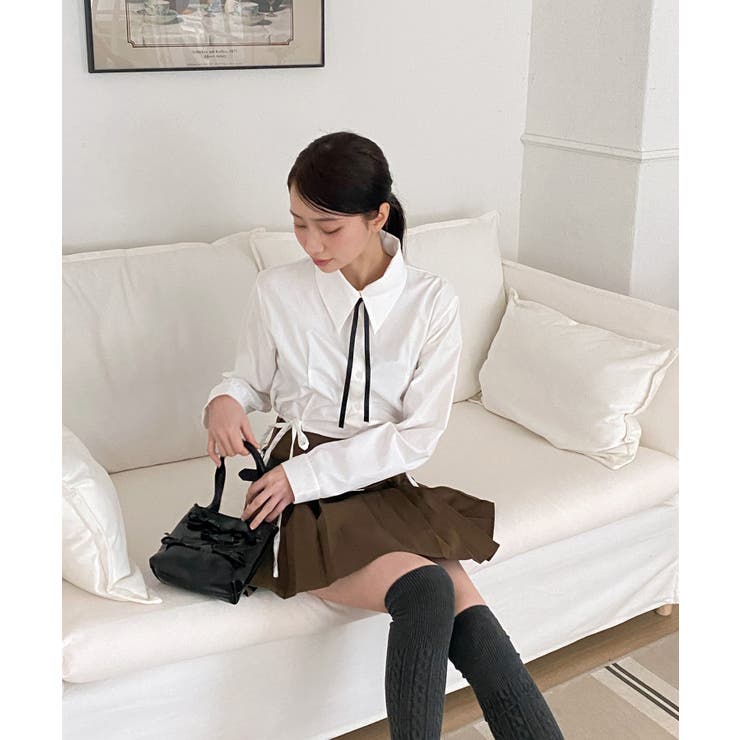 サイドプリーツベルトセットスカート | by muni:r | 詳細画像44 