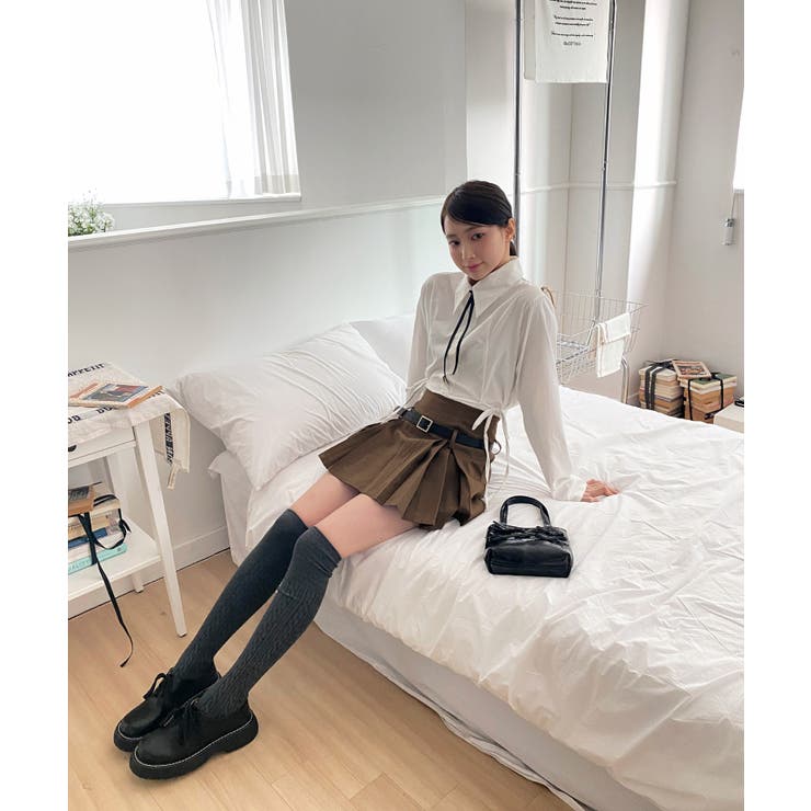 サイドプリーツベルトセットスカート | by muni:r | 詳細画像48 