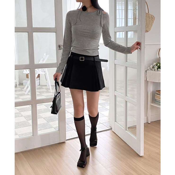 サイドプリーツベルトセットスカート | by muni:r | 詳細画像8 