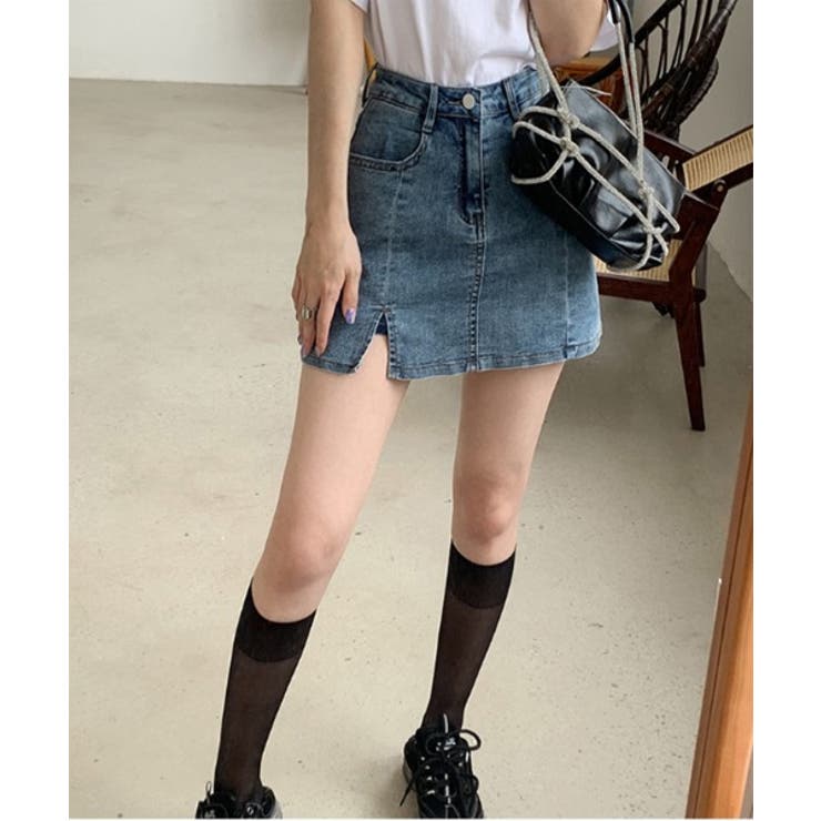 DT★Max Mara★cervino スリット入りデニムスカート DT♪ 1CERVINO スリット入りデニムスカート 関税込