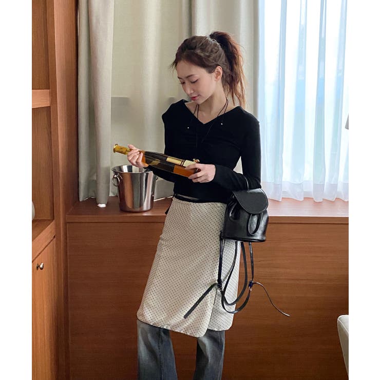 シャーリングワイドカラー長袖Tシャツ | by muni:r | 詳細画像30 