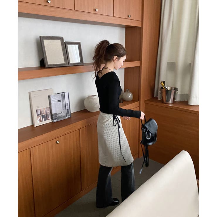 シャーリングワイドカラー長袖Tシャツ | by muni:r | 詳細画像32 