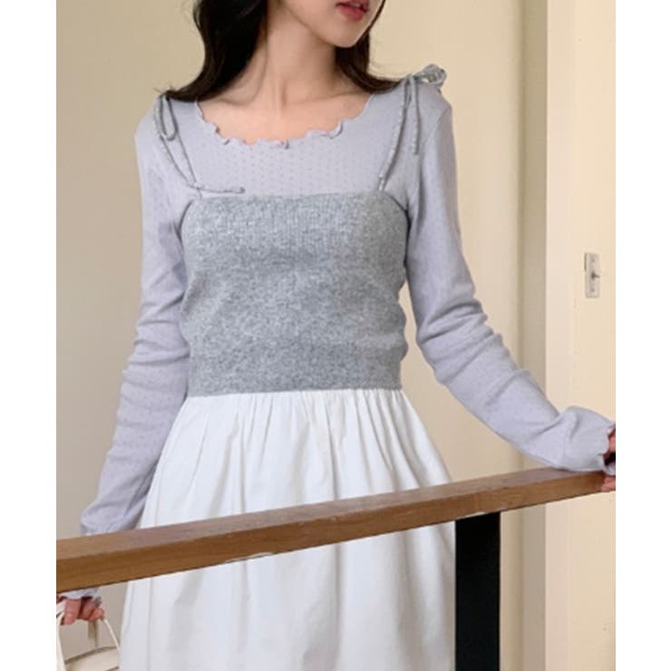 パンチングフリルロングTシャツ | by muni:r | 詳細画像13 