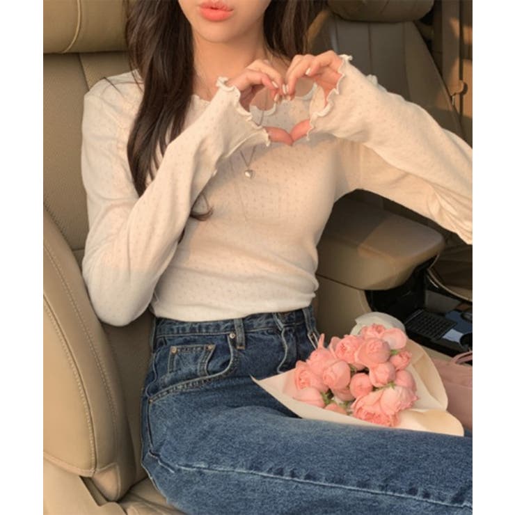 パンチングフリルロングTシャツ | by muni:r | 詳細画像3 