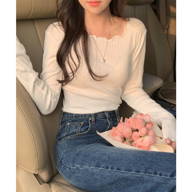 パンチングフリルロングTシャツ | by muni:r | 詳細画像4 