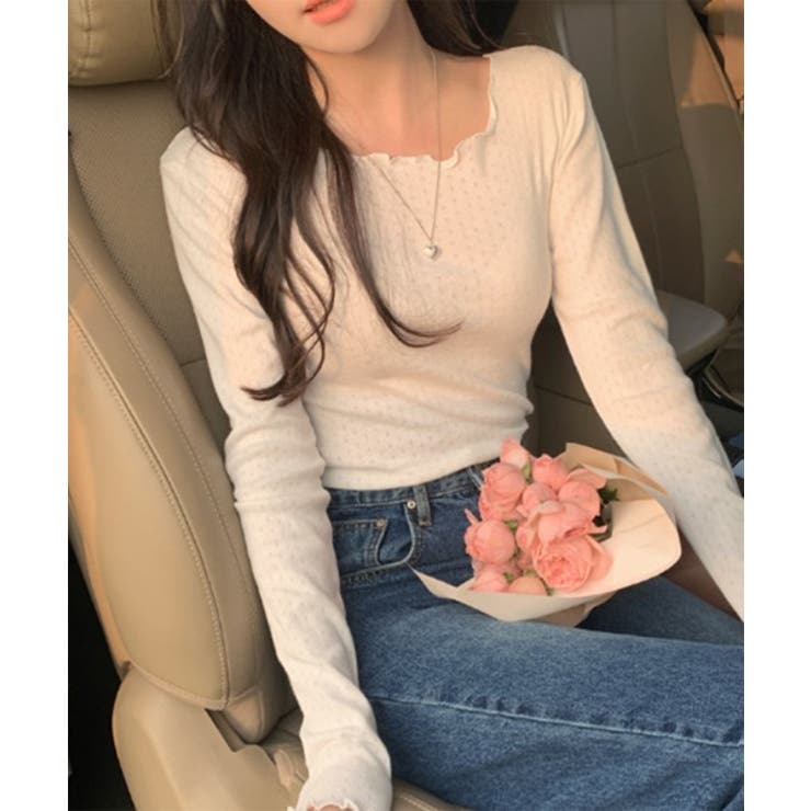 パンチングフリルロングTシャツ | by muni:r | 詳細画像5 