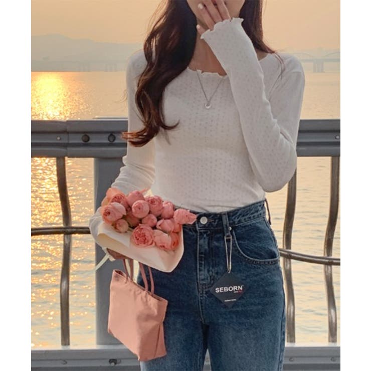 パンチングフリルロングTシャツ | by muni:r | 詳細画像9 