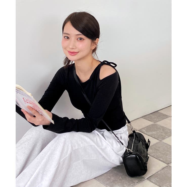 アンバランスリボンロングTシャツ | by muni:r | 詳細画像23 