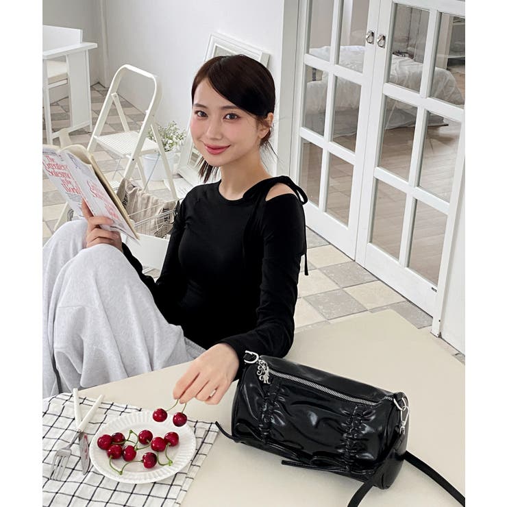 アンバランスリボンロングTシャツ | by muni:r | 詳細画像24 