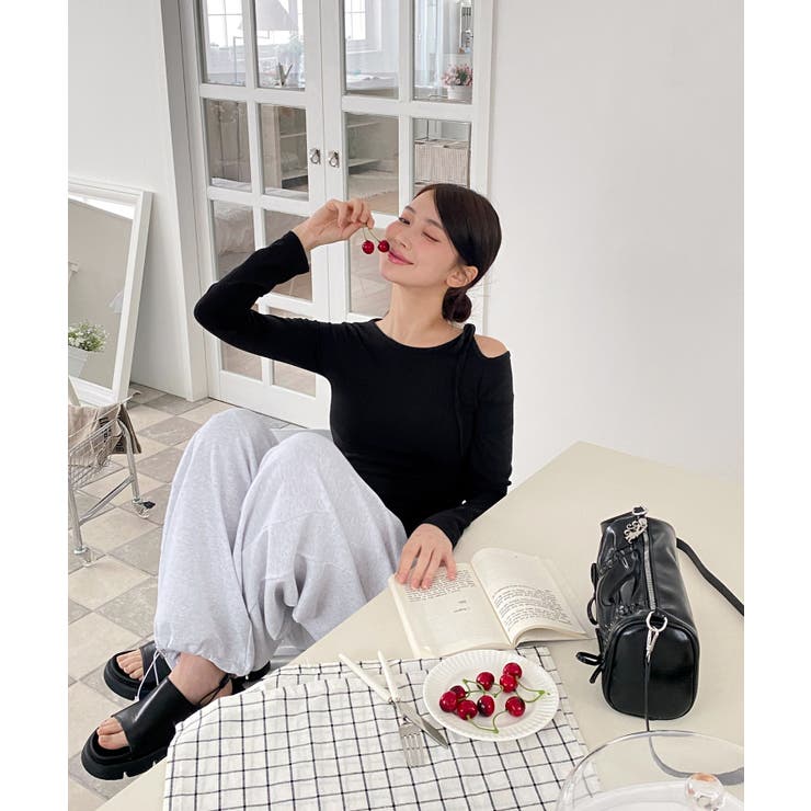 アンバランスリボンロングTシャツ | by muni:r | 詳細画像26 