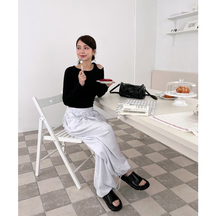 アンバランスリボンロングTシャツ | by muni:r | 詳細画像28 