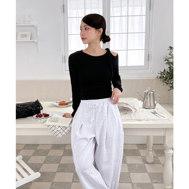 アンバランスリボンロングTシャツ | by muni:r | 詳細画像29 