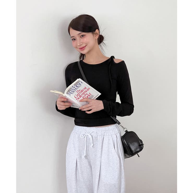 アンバランスリボンロングTシャツ | by muni:r | 詳細画像34 