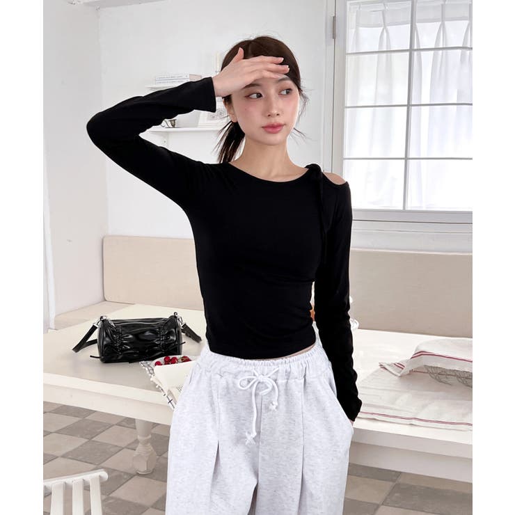 アンバランスリボンロングTシャツ | by muni:r | 詳細画像39 