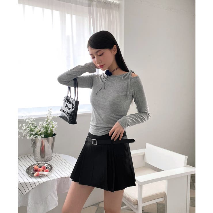 アンバランスリボンロングTシャツ | by muni:r | 詳細画像52 