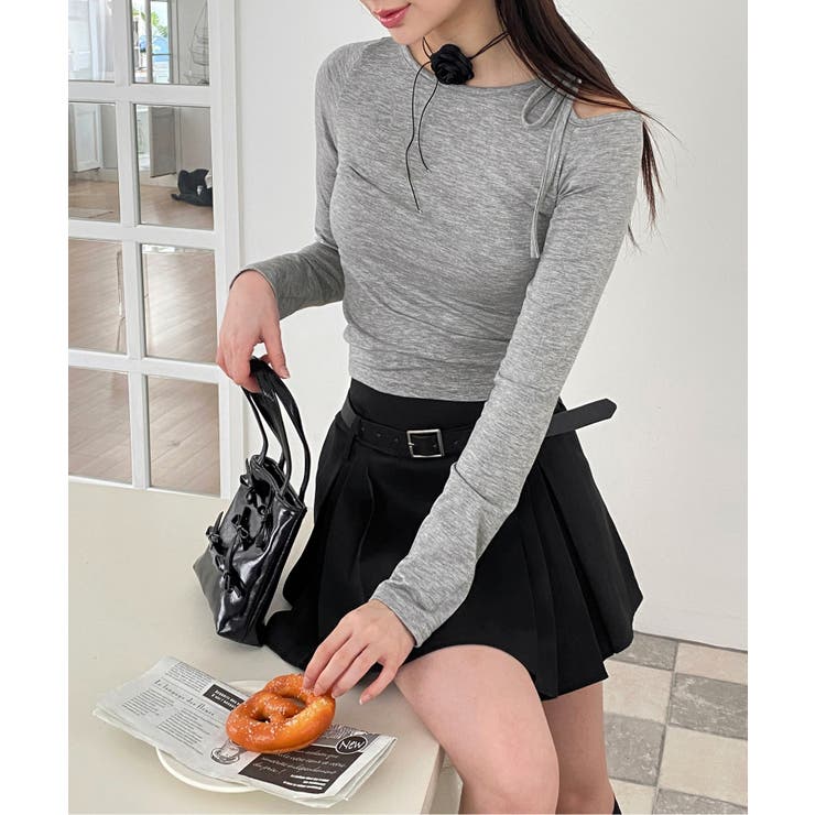 アンバランスリボンロングTシャツ | by muni:r | 詳細画像54 