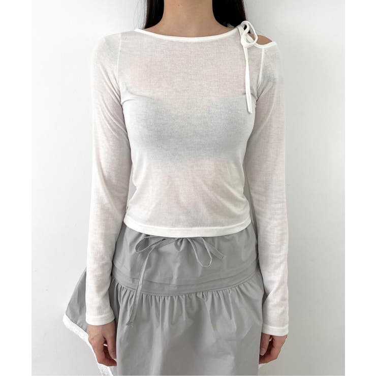 アンバランスリボンロングTシャツ | by muni:r | 詳細画像61 