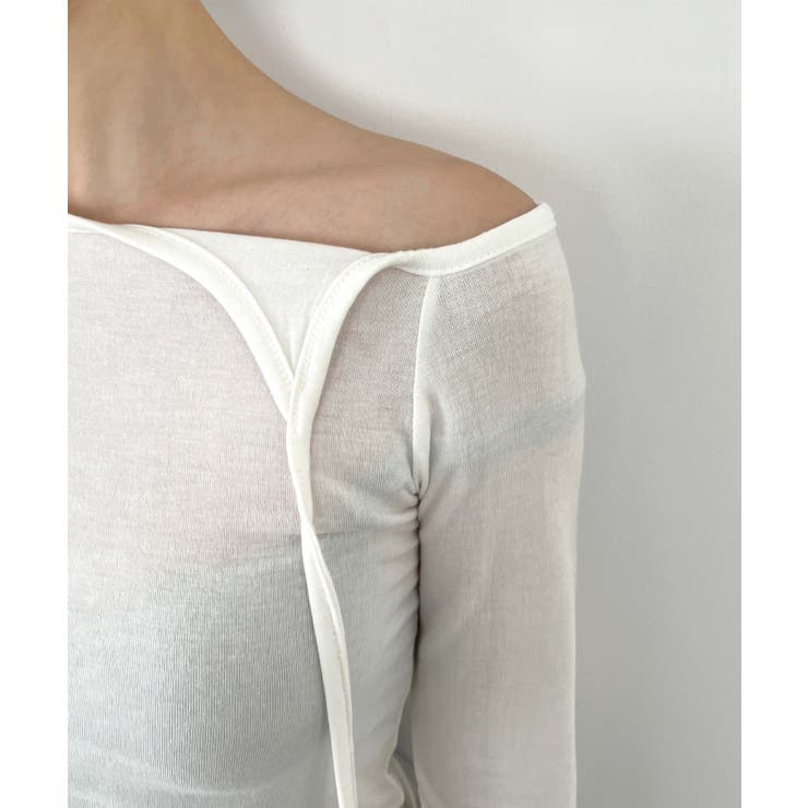 アンバランスリボンロングTシャツ | by muni:r | 詳細画像62 